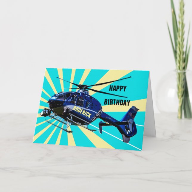 Carte Hélicoptère bleu (Devant)