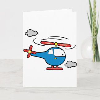 Carte Hélicoptère bleu et rouge