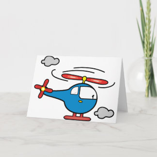 Carte Hélicoptère bleu et rouge