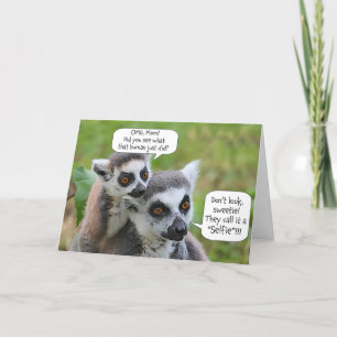 Carte Hello Cute Funny Animal Humour Selfie Plai