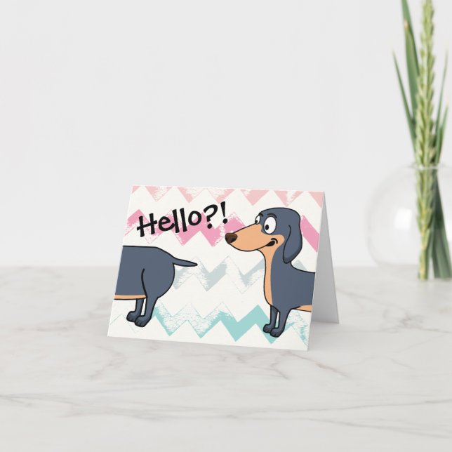Carte Hello Doxie (4,25 po x 5,5 po), enveloppes blanche (Devant)