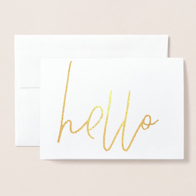 Carte Hello Gold Foil (Devant avec enveloppe)