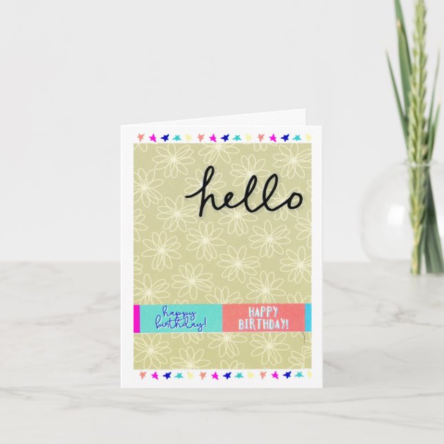 Carte Hello Happy Birthday (Devant)