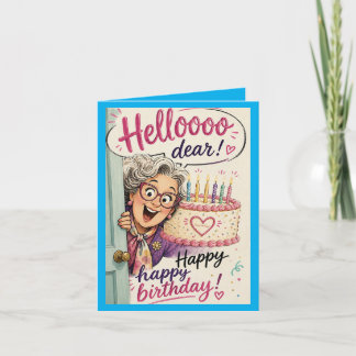 Carte Hello happy happy birthday Folded Greeting Card