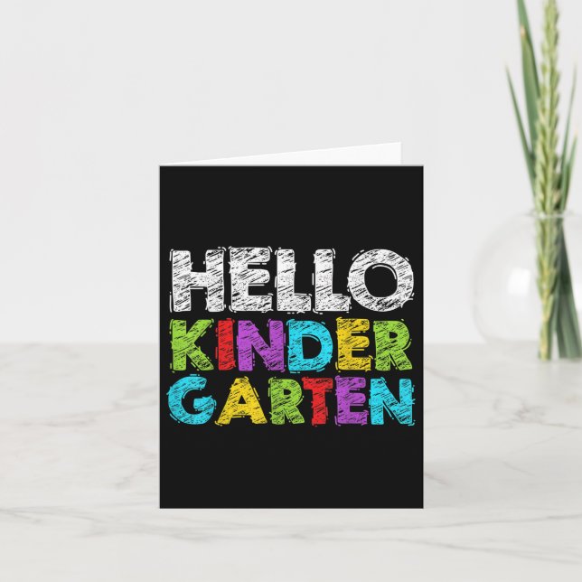Carte Hello Kindergarten Funny Back To School Student &a (Devant)