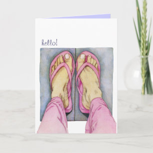 Carte Hello Pieds Rose