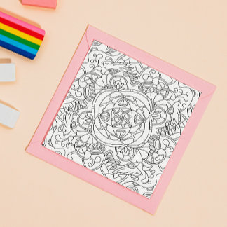 Carte Hello Spring : Belle page de coloriage pour adulte