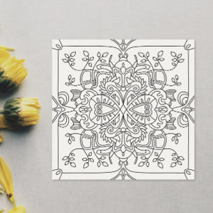 Carte Hello Spring : Page Coloriage inspirée de la natur