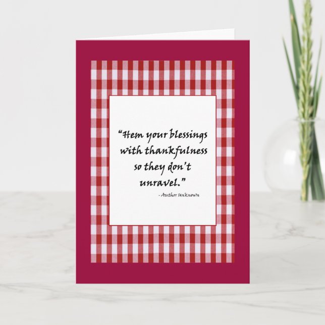 Carte Hem Your Blessings Greeting Card (Devant)