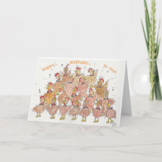 Carte Hen Choir Joyeux anniversaire