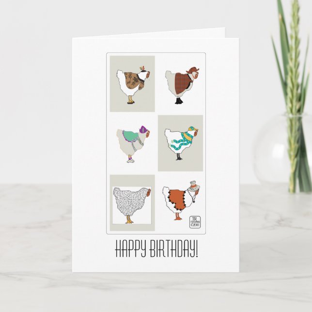 Carte Hen (mode) d'anniversaire haute-art (Devant)