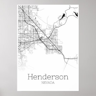Carte Henderson - Nevada - Poster de la carte de l