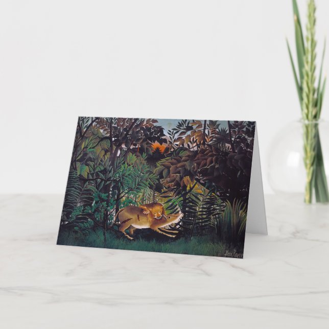 Carte Henri Rousseau - Le lion affamé (Devant)