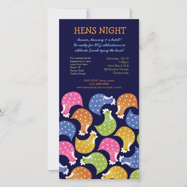 Carte Hens Night Bachelorette Party Event Amusant Invita (Devant)