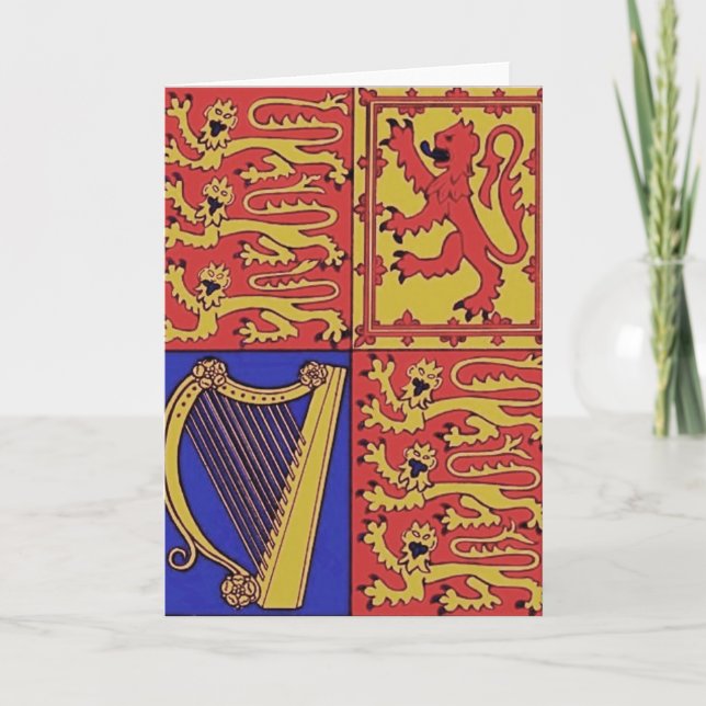 Carte Heraldry Avec Harpe Et Lion (Devant)