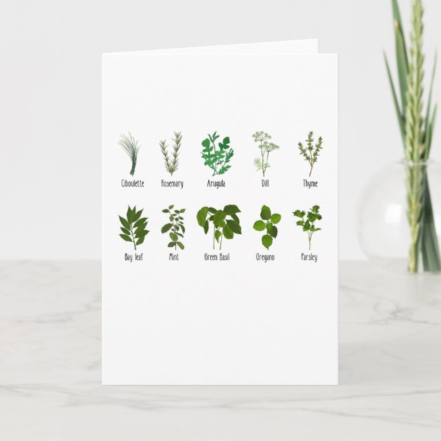 Carte Herbes Botaniques Herbalist Jardin Cadeau Jardin A (Devant)