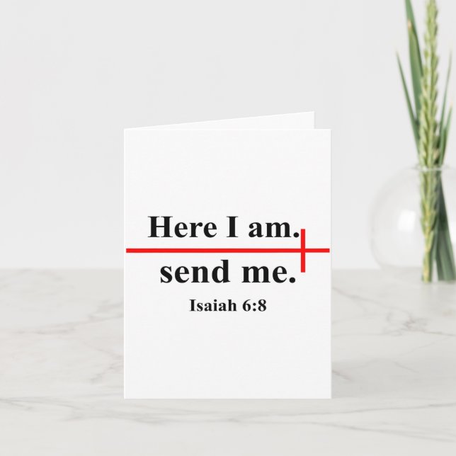 Carte Here I Am Send Me Isaiah 6_8 Bible Verse Christian (Devant)