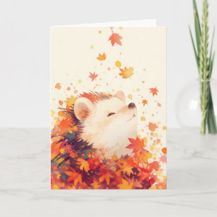 Carte Hérisson au cœur de l'automne