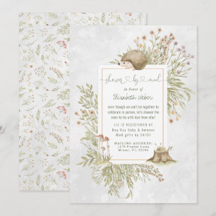 Carte Hérisson des Bois Baby Shower Forest par courrie