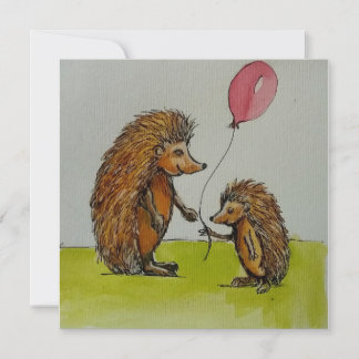 Carte Hérisson d'illustration pour enfants tenant un bal