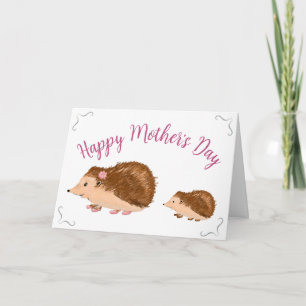 Carte Hérisson Mignon Fête des Mères