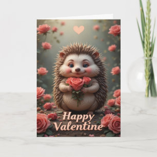 Carte Hérisson Saint-Valentin Mignon Amour Animal avec d