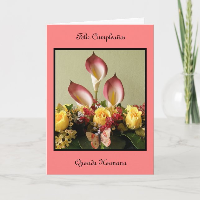Carte Hermana de querida de Feliz Cumpleaños (Devant)
