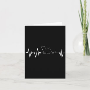 Carte Hermine rythme cardiaque design belette et furet