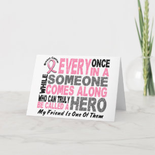 Carte HERO VIENT LE LONG 1 Ami T-shirt CANCER DU SEIN