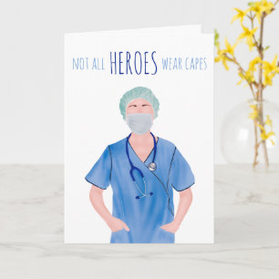 Carte Heroes stethoscope infirmière illustration merci