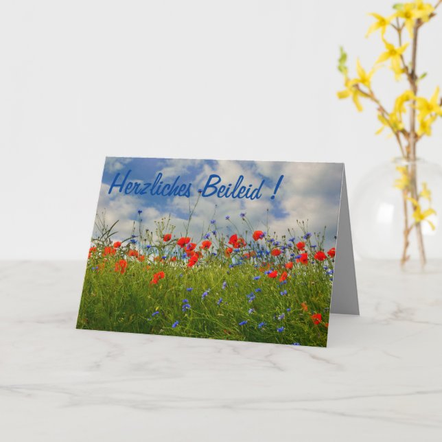 Carte Herzliches Beileid ! (Fleur jaune)