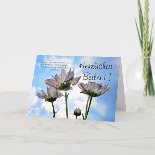 Carte Herzliches Beileid mit Blumen (Devant)