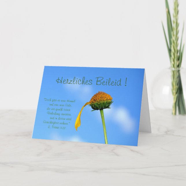 Carte Herzliches Beileid - mit Spruch aus der Bibel (Devant)