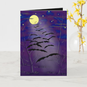Carte Heure de gestation avec pleine lune jaune et chauv
