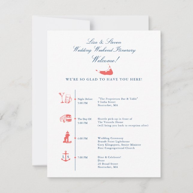 Carte Heure de l'itinéraire de réception du mariage de N (Devant)