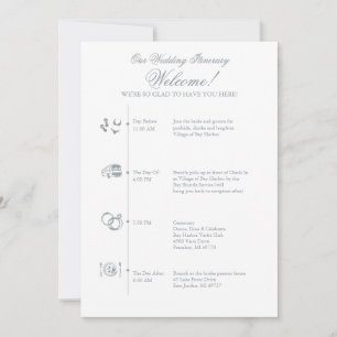 Carte Heure de l'itinéraire de réception du mariage en g