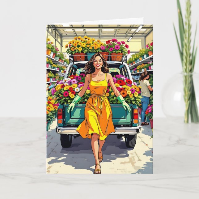 Carte Heure d'Humour du printemps pour les Plantes Shopp (Devant)
