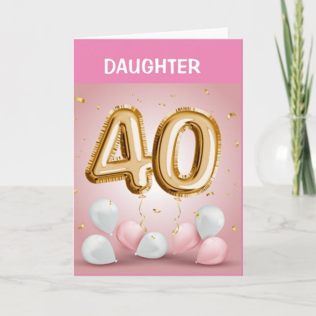 Carte HEUREUSE * 40e ANNIVERSAIRE POUR VOUS * FILLE* Car (Devant)
