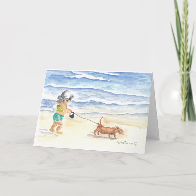 Carte heureuse d'aquarelle du jour de mère (Devant)
