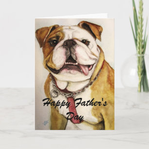 Carte heureuse de bouledogue de fête des pères
