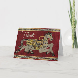 Carte heureuse de cheval du Thibet
