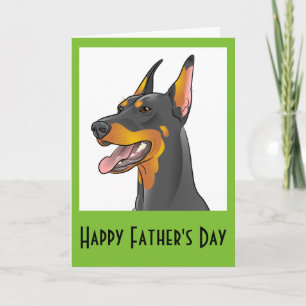 Carte heureuse de dobermann d'art de bruit de fête