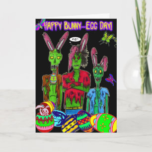 carte heureuse de jour de lapin-oeuf