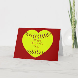 Carte heureuse de jour de Valentines du base-ball