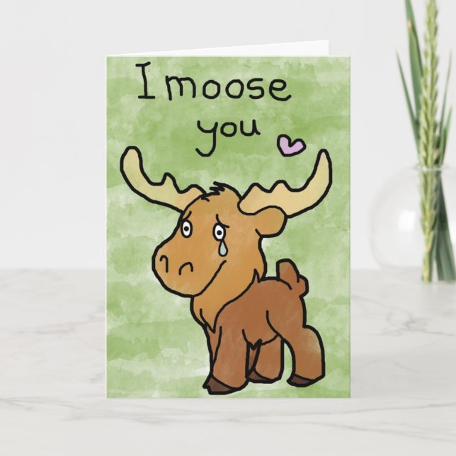 Carte heureuse de jour de Valentines - orignal d'I (Devant)