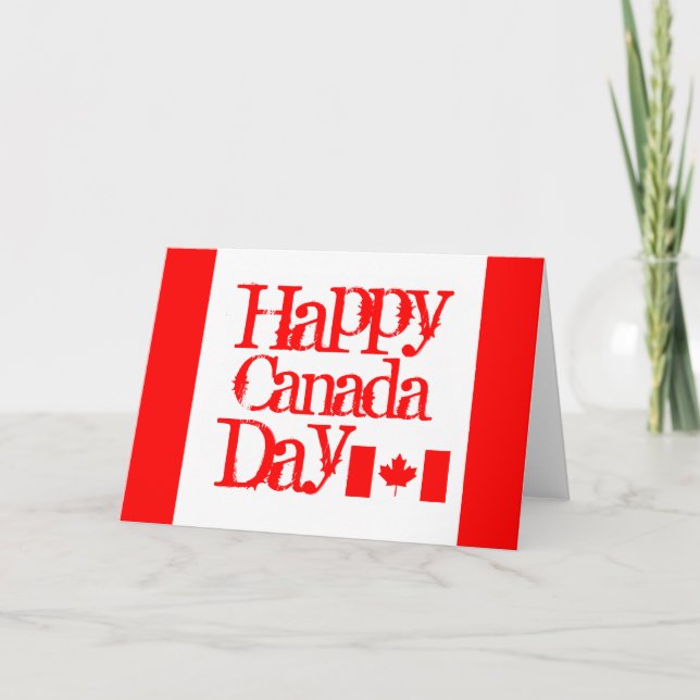 Carte heureuse de jour du Canada avec le drapeau (Devant)