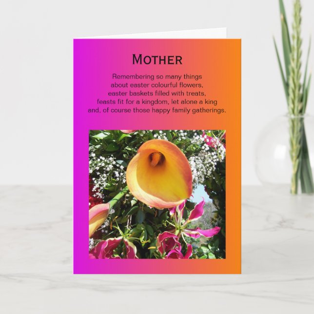Carte heureuse de mère de Pâques - Lilly orange (Devant)