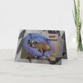 Carte heureuse de retraite de bouledogue anglais