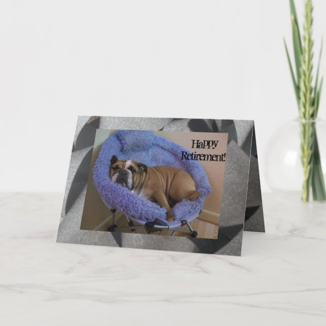 Carte heureuse de retraite de bouledogue anglais (Devant)