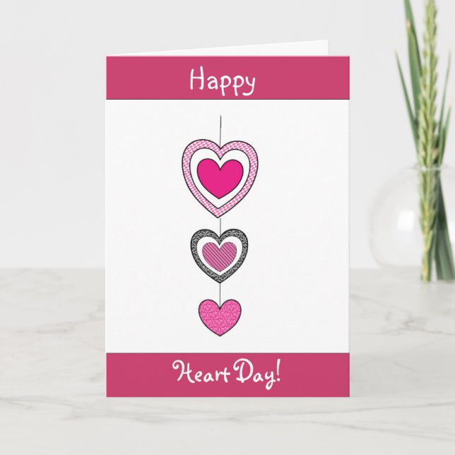 Carte heureuse de Saint-Valentin de coeurs (Devant)